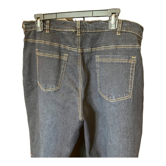 Dg2 Beaded Designed Leg Blue Jeans Ramie Cotton Blend High Rise Sz 18WP - Picture 7 of 11